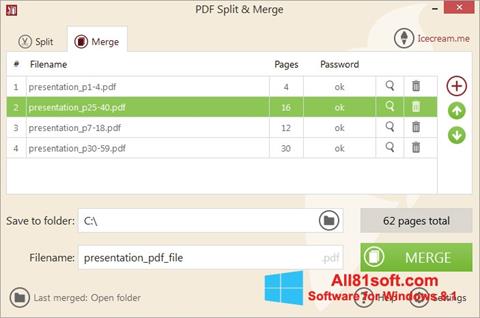 સ્ક્રીનશૉટ PDF Split and Merge Windows 8.1