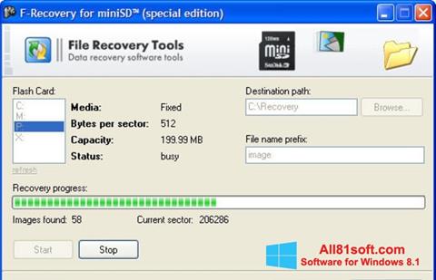 સ્ક્રીનશૉટ F-Recovery SD Windows 8.1