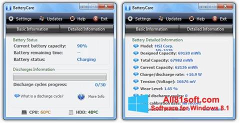 સ્ક્રીનશૉટ BatteryCare Windows 8.1