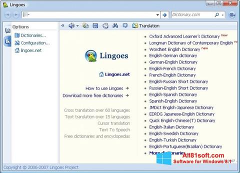 સ્ક્રીનશૉટ Lingoes Windows 8.1