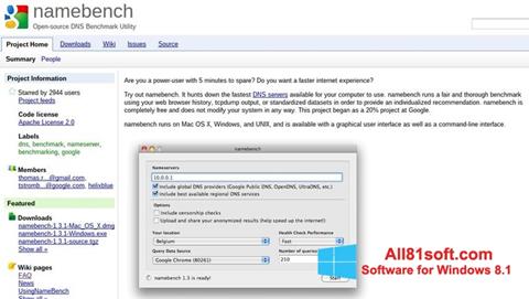 સ્ક્રીનશૉટ NameBench Windows 8.1