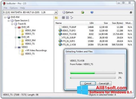 સ્ક્રીનશૉટ IsoBuster Windows 8.1
