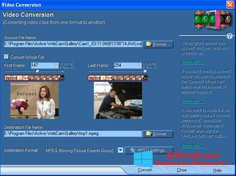 સ્ક્રીનશૉટ Active WebCam Windows 8.1