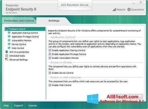 સ્ક્રીનશૉટ Kaspersky Endpoint Security Windows 8.1