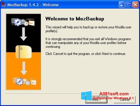 સ્ક્રીનશૉટ MozBackup Windows 8.1