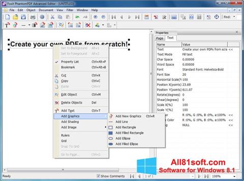 સ્ક્રીનશૉટ Foxit PDF Editor Windows 8.1