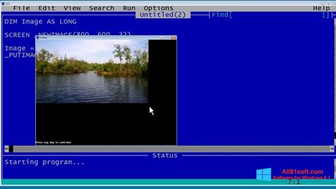 સ્ક્રીનશૉટ QBasic Windows 8.1