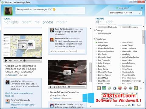 સ્ક્રીનશૉટ Windows Live Messenger Windows 8.1