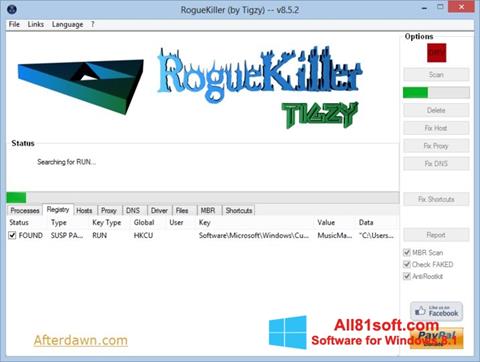 સ્ક્રીનશૉટ RogueKiller Windows 8.1