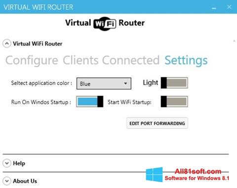 સ્ક્રીનશૉટ Virtual WiFi Router Windows 8.1