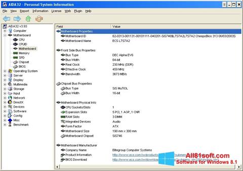 સ્ક્રીનશૉટ AIDA32 Windows 8.1