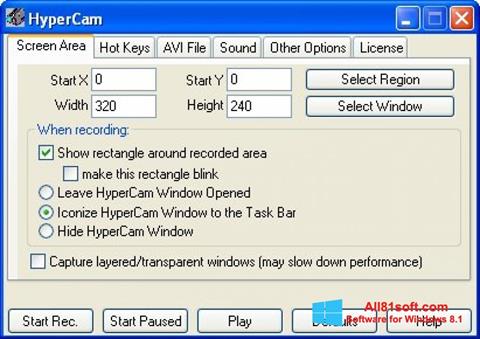 સ્ક્રીનશૉટ HyperCam Windows 8.1