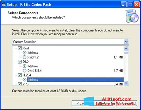 સ્ક્રીનશૉટ K-Lite Codec Pack Windows 8.1