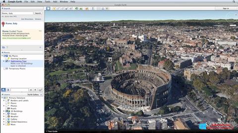સ્ક્રીનશૉટ Google Earth Windows 8.1
