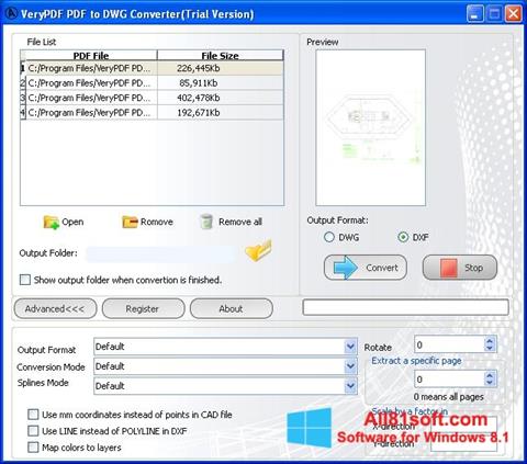 સ્ક્રીનશૉટ PDF to DWG Converter Windows 8.1