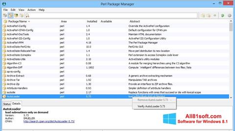 સ્ક્રીનશૉટ ActivePerl Windows 8.1