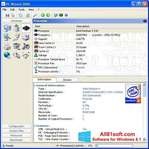 સ્ક્રીનશૉટ PC Wizard Windows 8.1