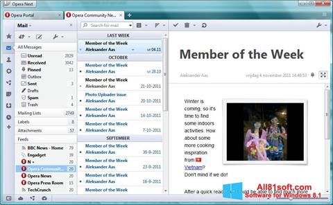 સ્ક્રીનશૉટ Opera Mail Windows 8.1