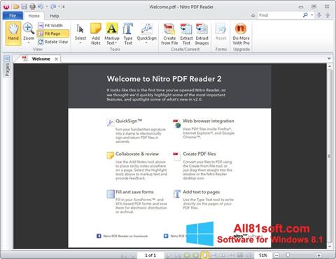 સ્ક્રીનશૉટ Nitro PDF Reader Windows 8.1