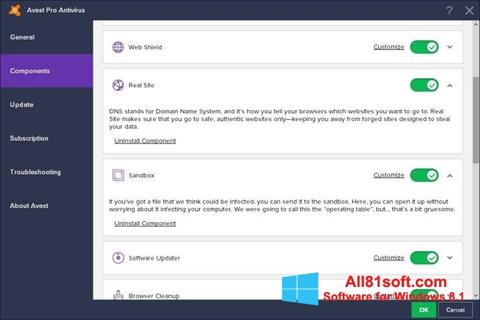 સ્ક્રીનશૉટ Avast! Pro Antivirus Windows 8.1