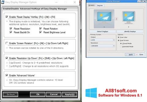 સ્ક્રીનશૉટ Easy Display Manager Windows 8.1