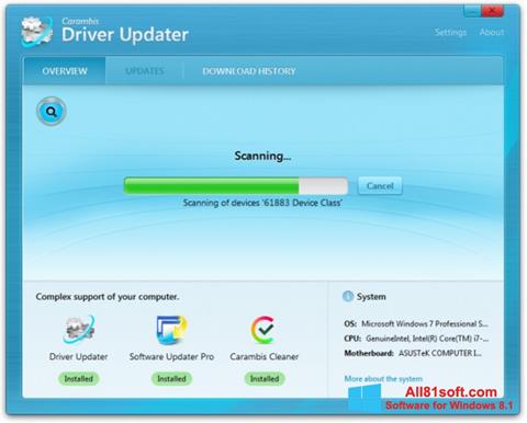 સ્ક્રીનશૉટ Carambis Driver Updater Windows 8.1